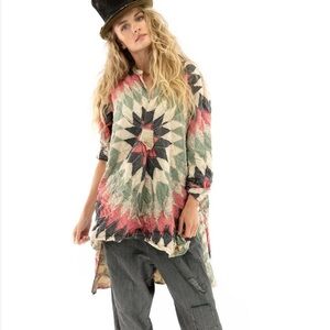 Magnolia Pearl Pink and Cream Long Sleeve Dress